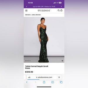 Windsor Tasia Formal Sequin Scroll Dress - XS